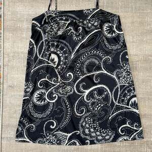 EXPRESS Womens' Silky Black & White Patterned Spaghetti Strap Mini Dress Size L